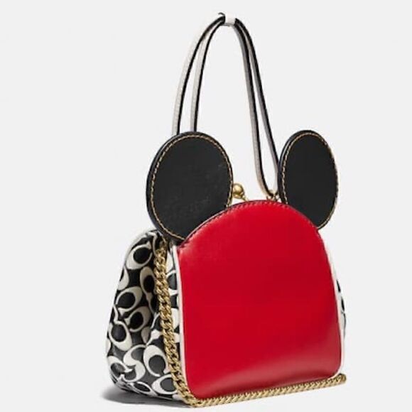 COACH Leather Keith Haring X Disney Mickey Mouse Kisslock Bag limited Edition - Picture 3 of 14